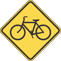 Bicycle crossing symbol sign