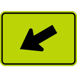 Diagonal downward arrow left sign