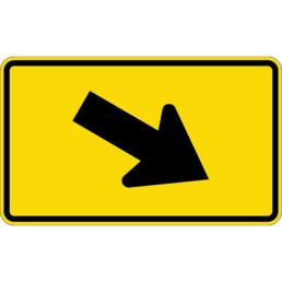 Diagonal downward arrow right sign