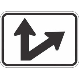 Direct 45 degree bent up right arrow sign