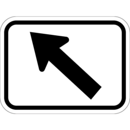direct 45 degree up left arrow sign