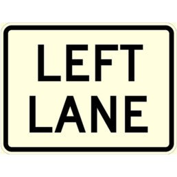 Left lane sign