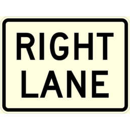 Right lane sign