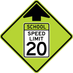 School speed limit sign