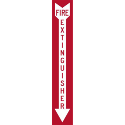 FIRE EXTINGUISHER IN ARROW DOWN sign