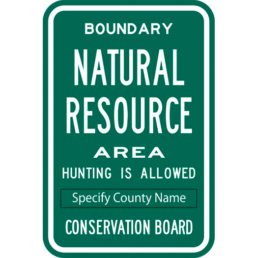 NATURAL RESOURCE AREA sign