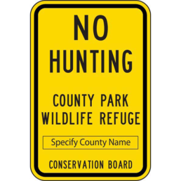 NO HUNTING sign