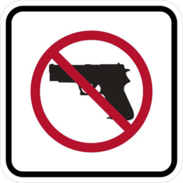 NO WEAPONS SYMBOL sign