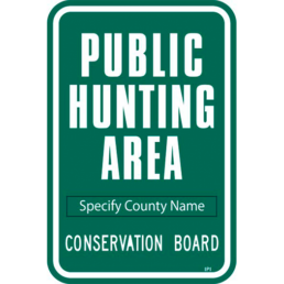 PUBLIC HUNTING sign