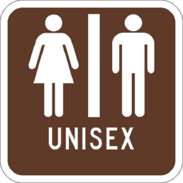 UNISEX RESTROOM sign