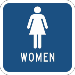 WOMEN'S RESTROOM sign