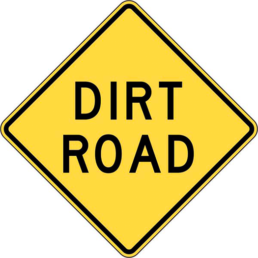 Dirt Road sign