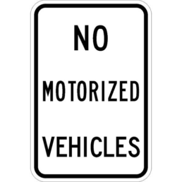 No motorized vehicles sign