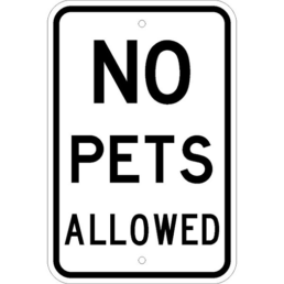 No pets allowed sign