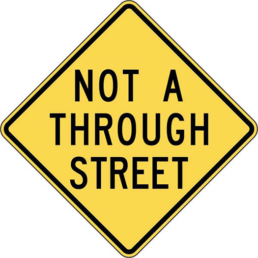 Not a though street sign