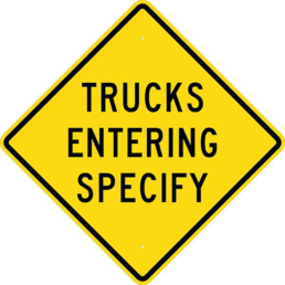 Truck entering specify sign