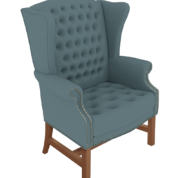 Richmond High-Back Wing Lounge Chair Traditional Legs, Diamond Tuft