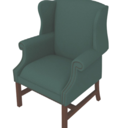 Richmond High-Back Wing Lounge Chair Traditional Legs, Non-Tuft