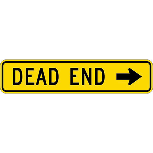 DEAD END W/ ARROW RIGHT 36X8