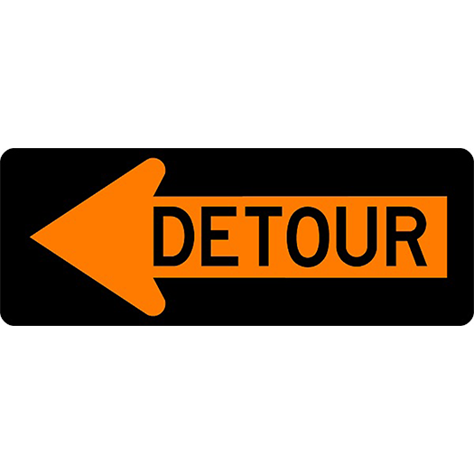 DETOUR INSIDE ARROW LEFT 48X18