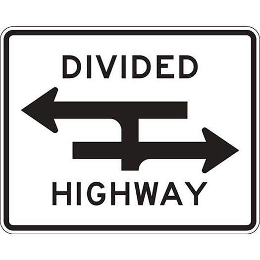 DIVIDED HWY CROSSING T INTERSE 30X24