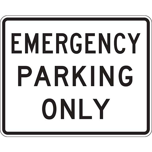 EMERGENCY PARKING ONLY 30X24