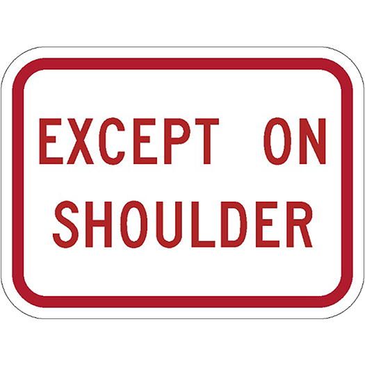 EXCEPT ON SHOULDER 12X9