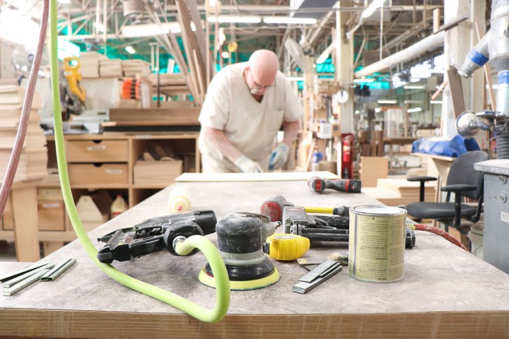 Incarcerated individual working in furniture shop