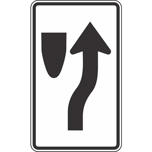 NARROW KEEP RIGHT SYMBOL 18X30