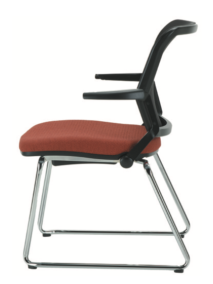 Navigator Air Stack Sled Base Upholstered Seat & Mesh Back
