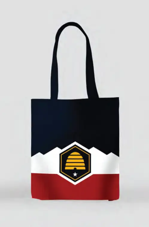 Bag with new Utah state flag printed on it