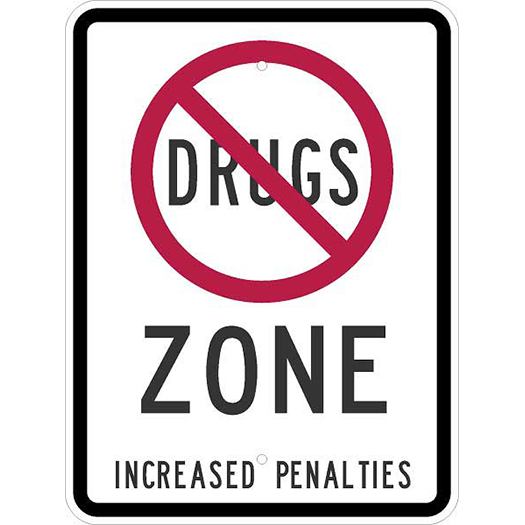 NO DRUGS SYMBOL W/ ZONE 18X24