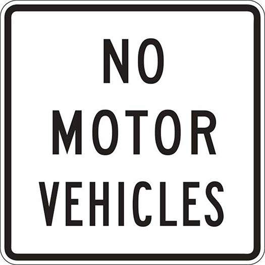 NO MOTOR VEHICLES 24X24