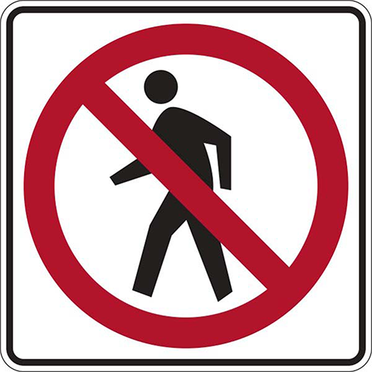 NO PEDESTRIAN CROSSING SYMBOL