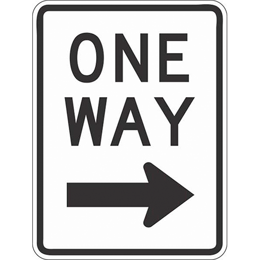 ONE WAY W/ ARROW RIGHT