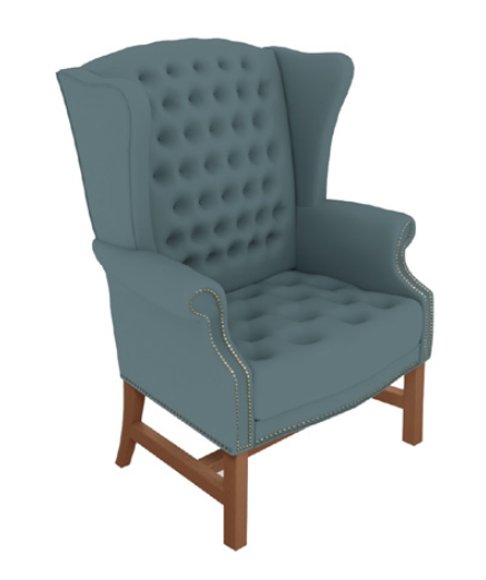 Richmond High-Back Wing Lounge Chair Traditional Legs, Diamond Tuft
