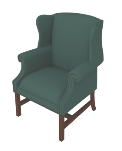 Richmond High-Back Wing Lounge Chair Traditional Legs, Non-Tuft