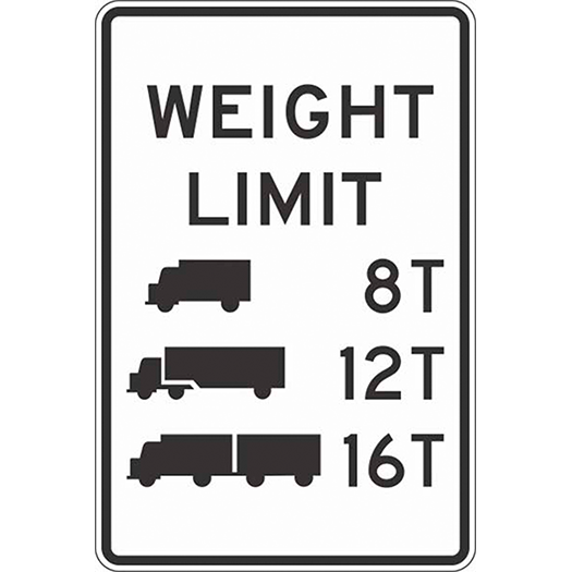 WEIGHT LIMIT 8T 12T 16T for small, medium, and large trucks.
